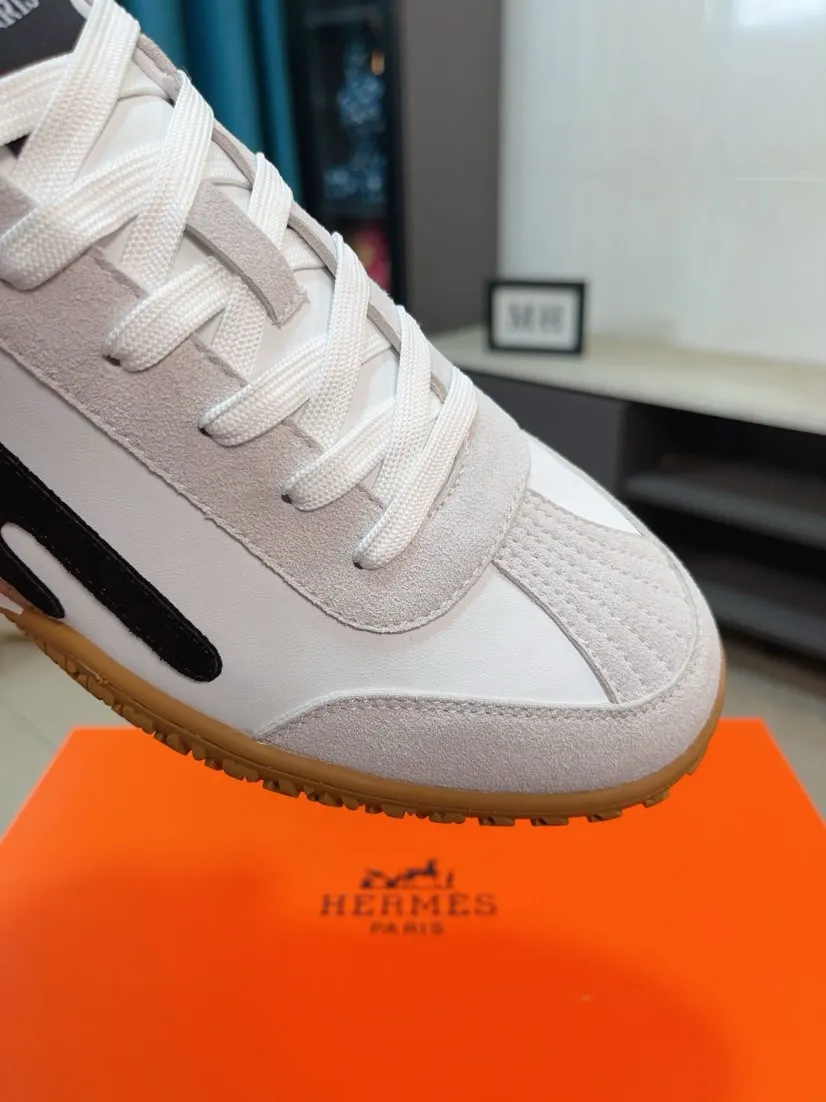 Men's shoes 💰480🌸🌸[HERMES] Hermès sneakers, the upper is made of calfskin and suede, imported materials, full of texture, the lightweight sole is decorated with contrasting patterns, creating a versatile fashion style. Size: 38-44, 45 customized